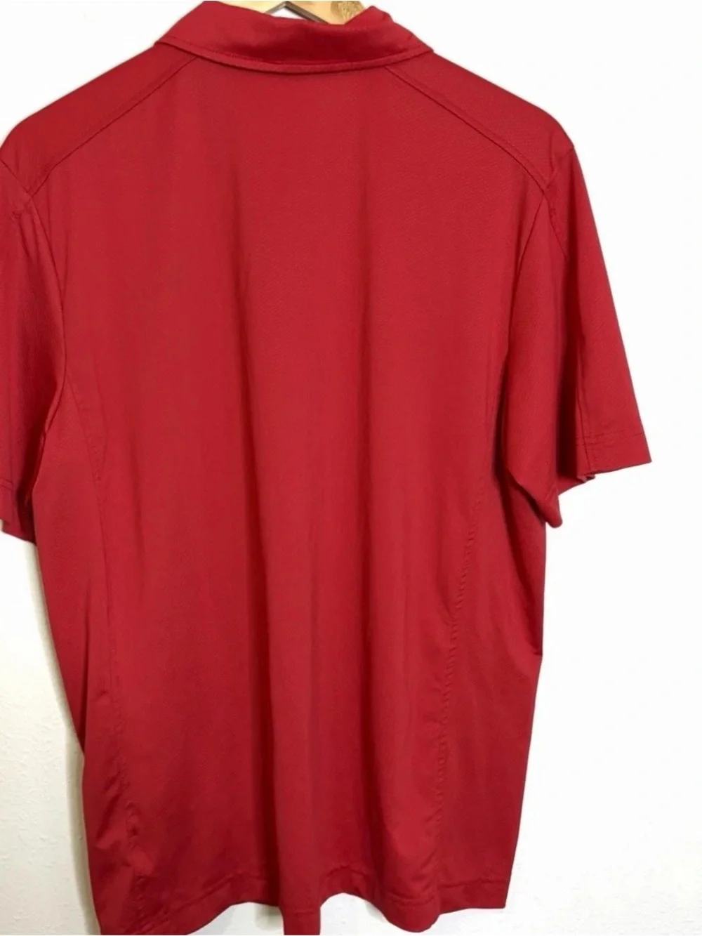 Cutter & Buck Men's Red Bandon Dunes Golf club Polo Sz L quick dry shirt